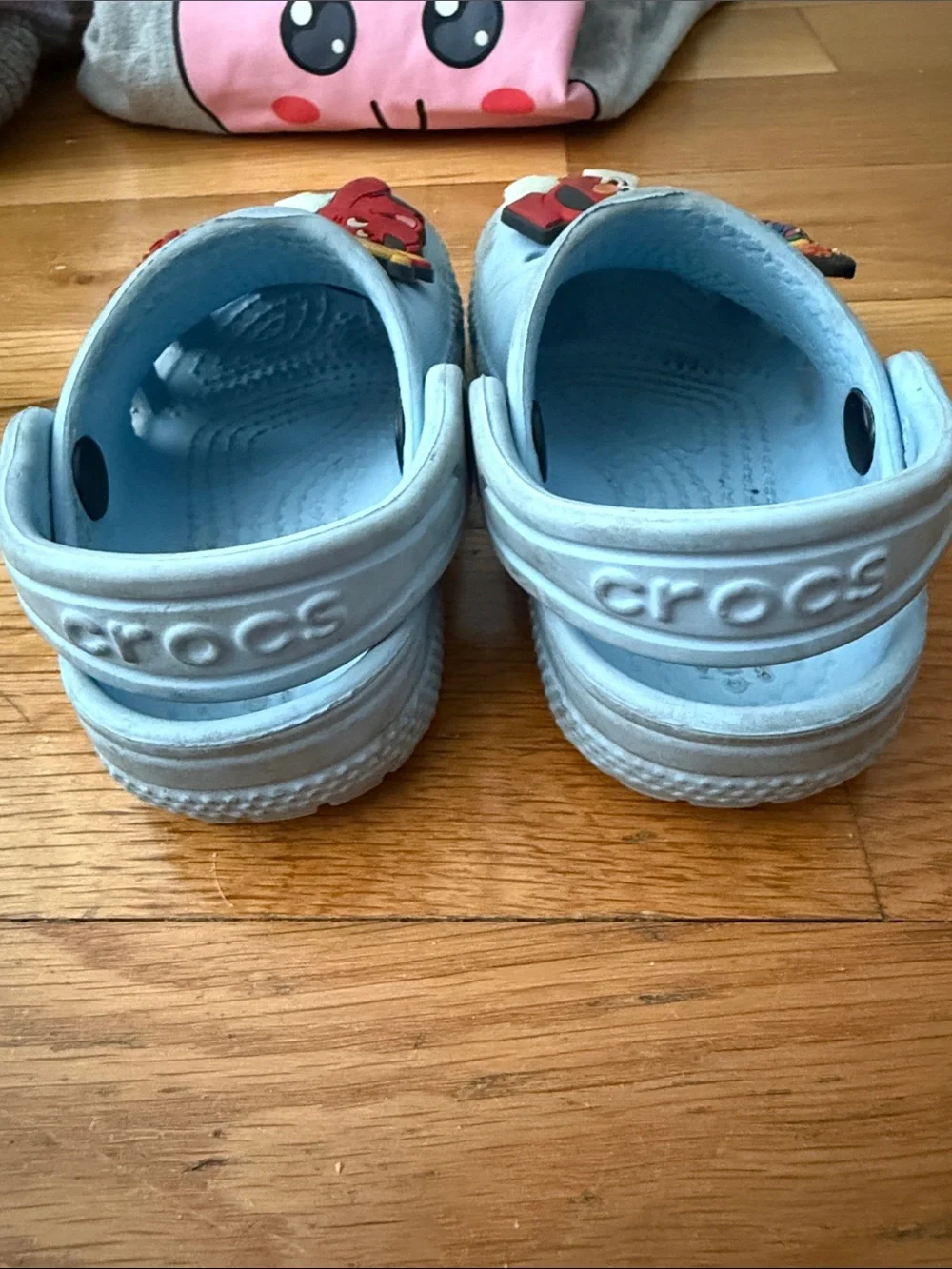 CROCS Light Blue Kids Clogs with Character Jibbitz